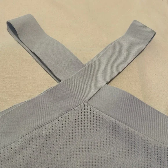 Babaton light blue crisscross knit top size large crop top - Picture 6 of 6